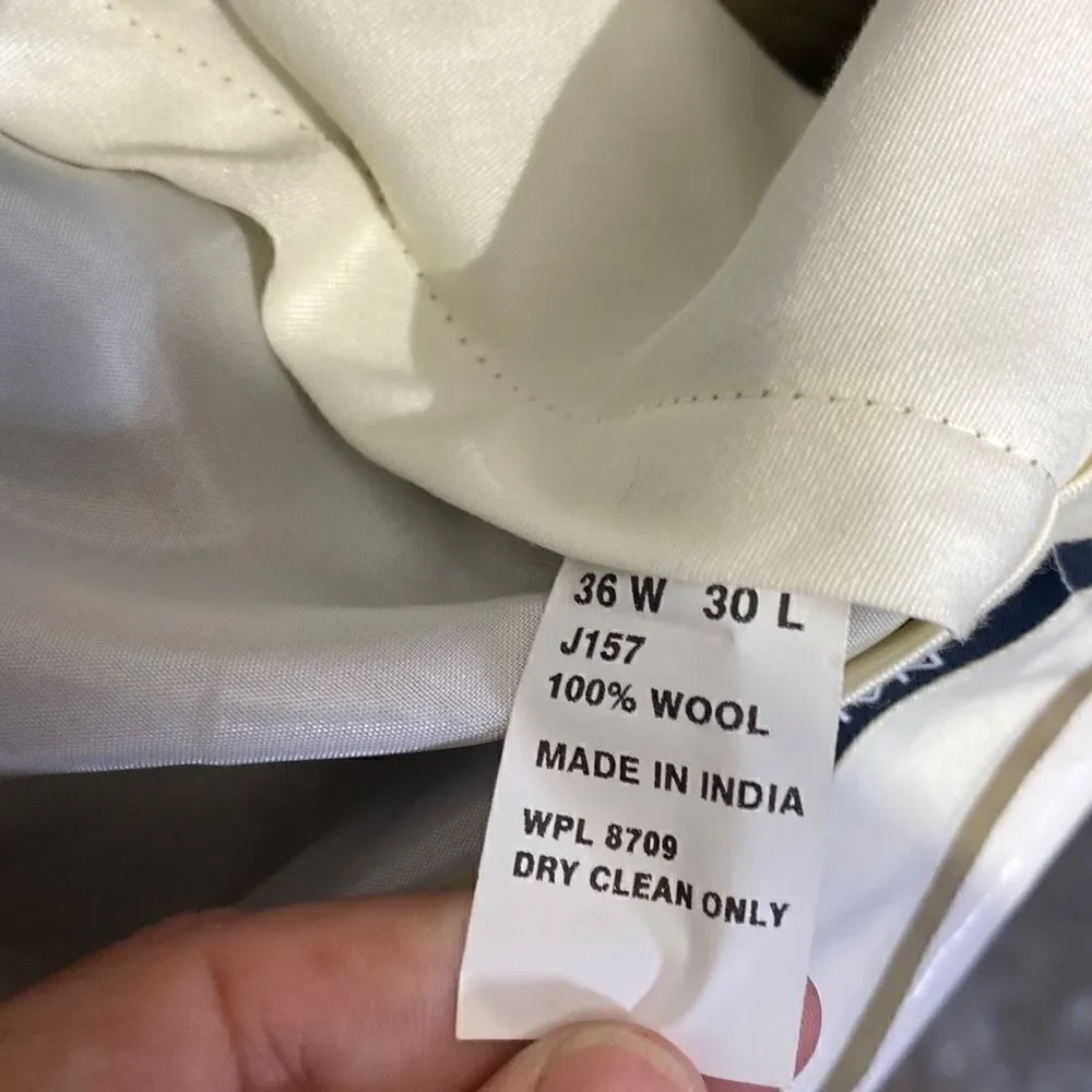 Nautica Women's Khaki Button‎ Zip Wool Chino Pants Size 36